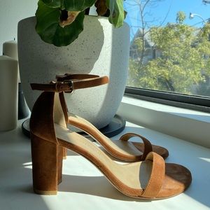 Stuart Weitzman “Nearly Nude” Heels in Suede